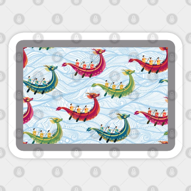 Dragon Festival - Boat race Sticker by Unalome_Designs